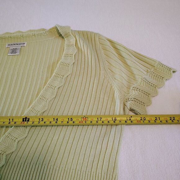Y2K Short Sleeve Knit Sweater Cardigan Green Fairycore Twee Romantic Size Med - Picture 5 of 7